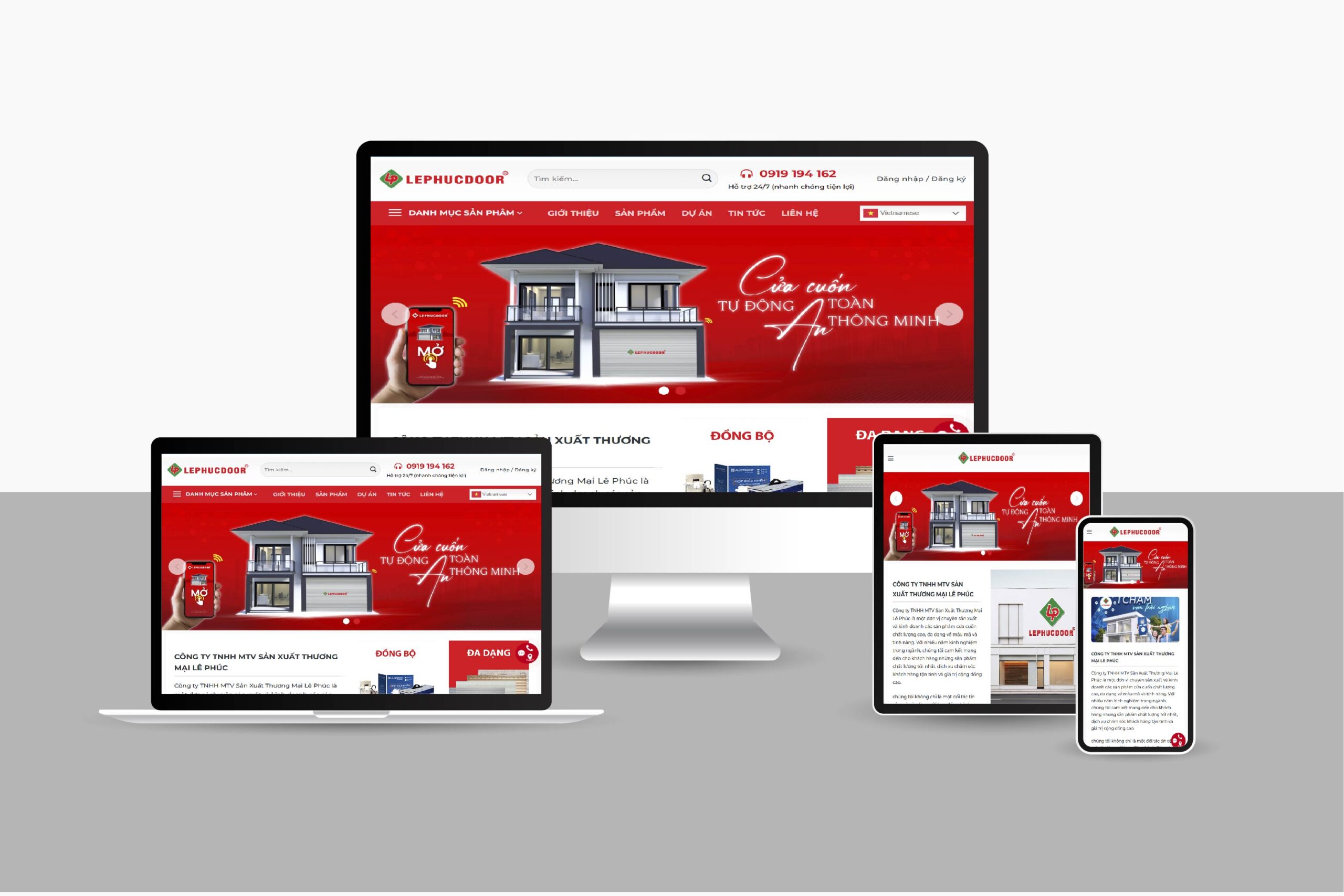 Thiết kế website nội thất - Cửa cuốn Bình Phước